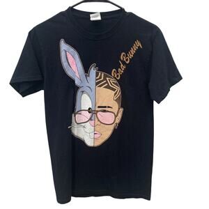 Jerzees Bad Bunny 2019 Tour T-shirt X100Pre Mens Size S Black Crewneck Shirt